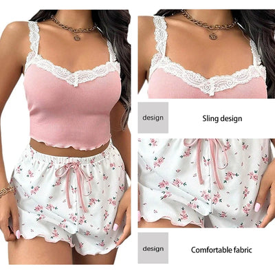 Lena - Sexy Zweiteiliges Sommer-Pyjama-Set