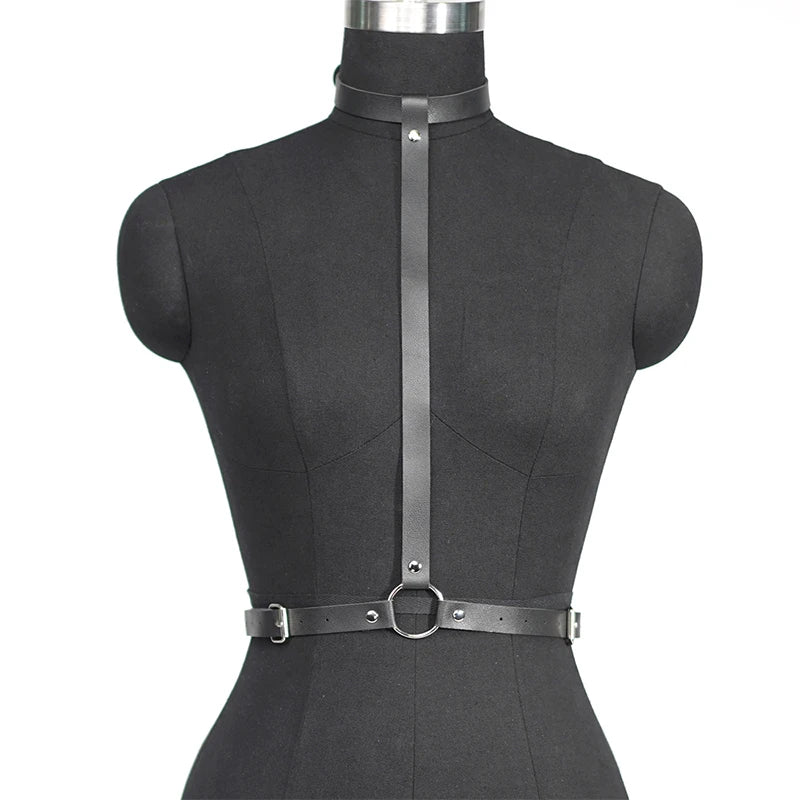Lara – Verführerisches Leder-Harness-BH-Set