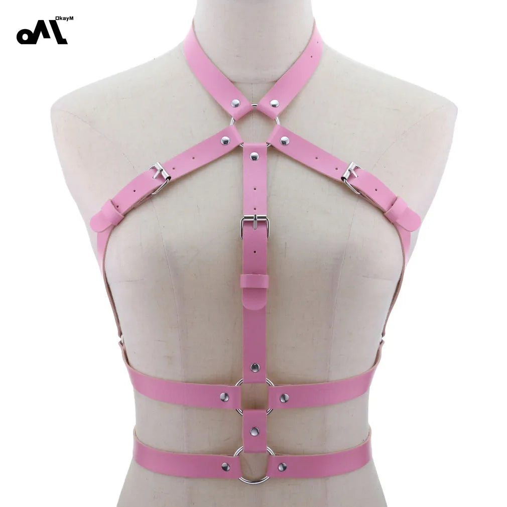 Mia – Verstellbare PU-Leder Bondage Lingerie