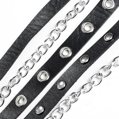 Title: Lena – Gothic Punk Taille Riem mit Metallketten