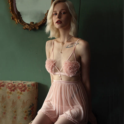 Christie - Sexy Nachtkleid Set in Rosa